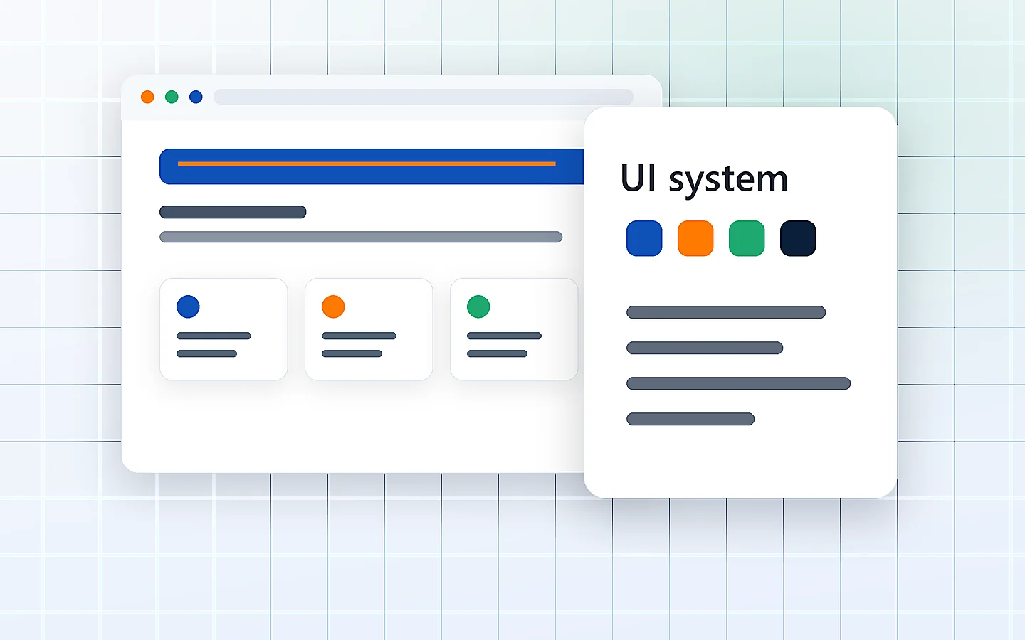 Premium web design interface and wireframe mockup