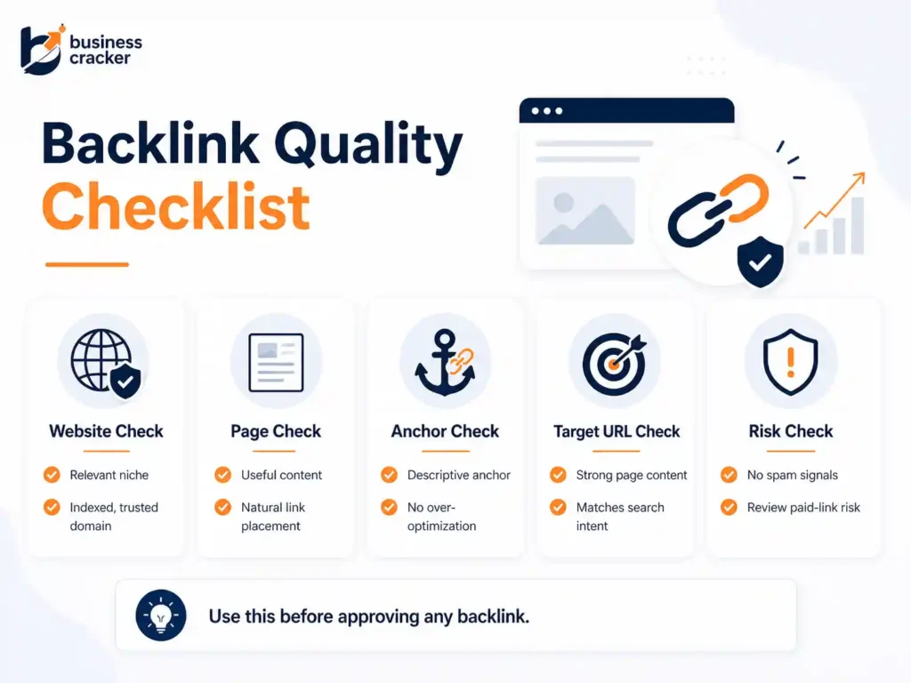 Backlink quality checklist for SEO link building